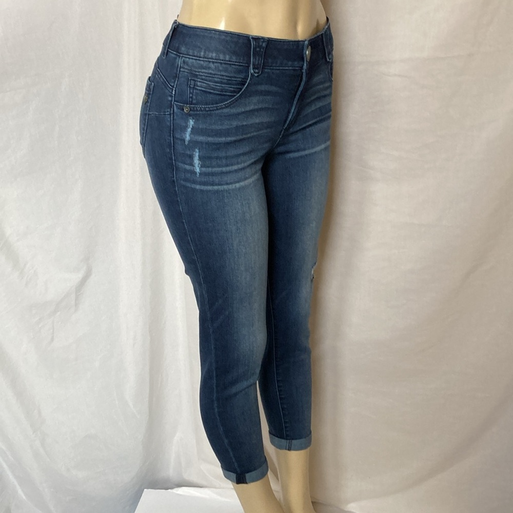 DEMOCRACY Jeans Women’s Tummy Control Size 6 DISTRESSED Blue Ankle Skimmer NWOT